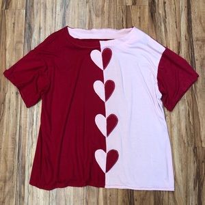 Oversized Heart Harlequin Print Tee